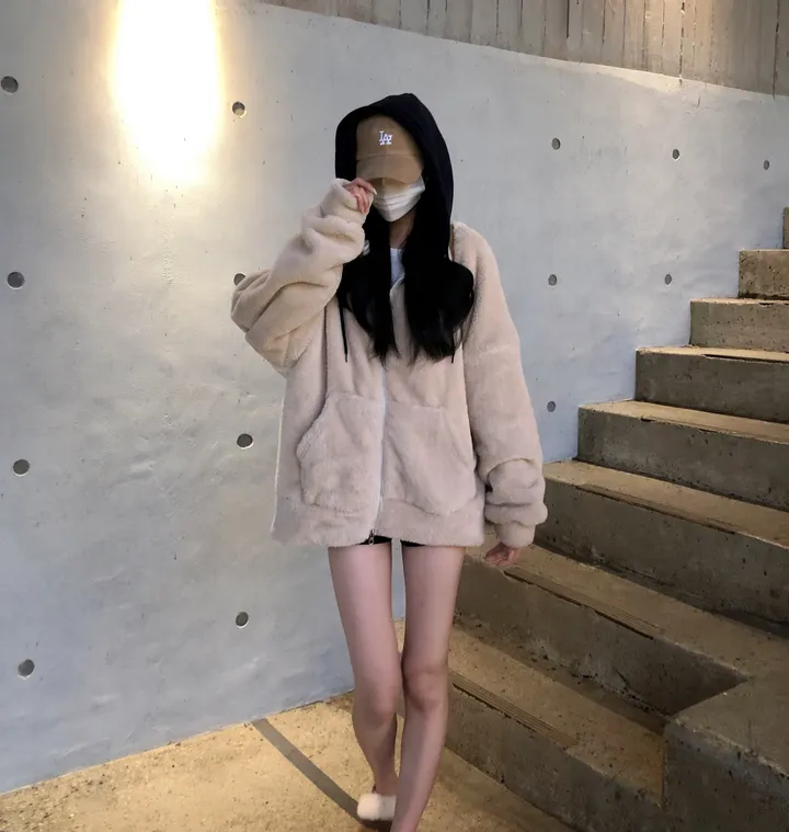 당일🚀[보온성갑/남여공용] 포근 양털 보들 플리스 투웨이 집업 곰돌이 후드 후리스 상세 이미지 37
