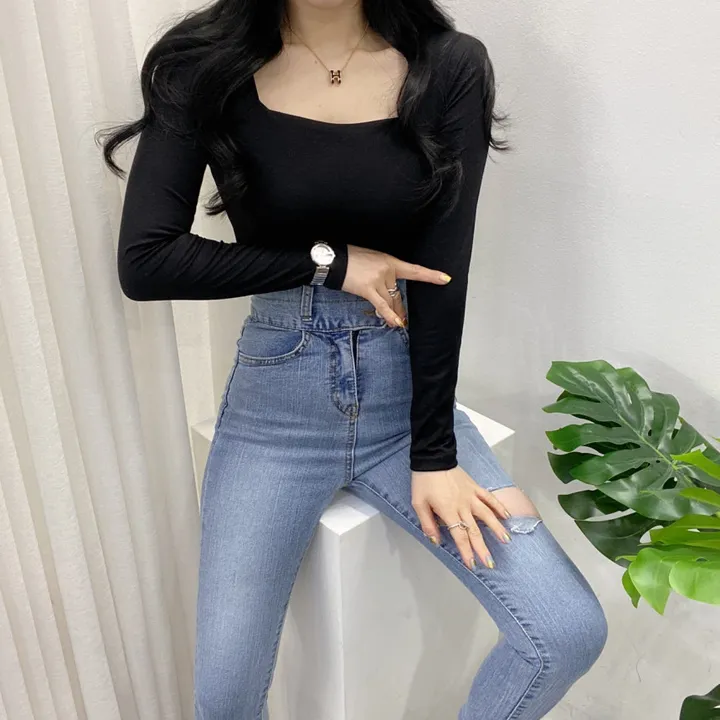 🚀당일발송🚀[묶음할인/기본템] 봄 가을 알프 셀리 스퀘어넥 긴팔 티셔츠 이너티 상세 이미지 51
