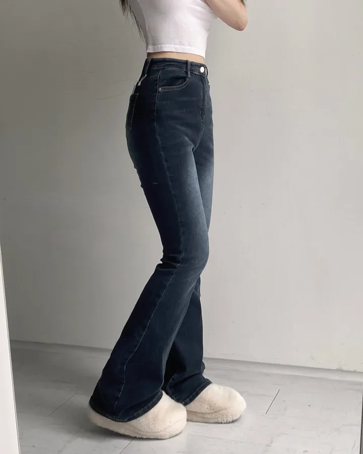 [인생팬츠/기장선택/~2XL] 빈티지 워싱 스판 하이웨스트 부츠컷 데님 롱 팬츠 - 6color 상세 이미지 33