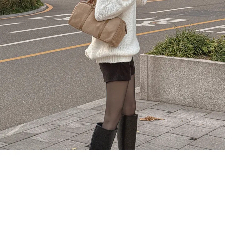 [안감 털날림❌/하이넥 버클⭕] 에티오 하이넥 더블버클 지퍼 가죽포인트 허리버클 양털 페이크레더 무스탕 상세 이미지 20