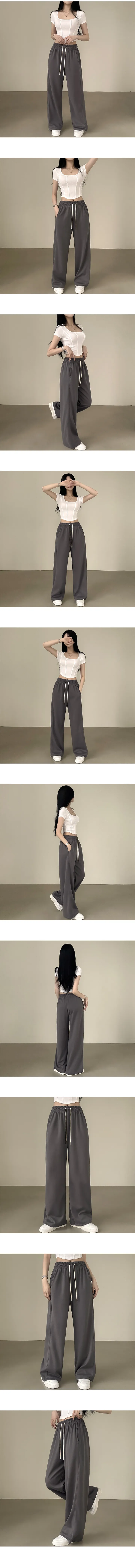 [무려17컬러~/숏&롱,투웨이] 인생핏 트레이닝! 하이웨스트 스트링 조거 와이드 트레이닝팬츠 (17color) 상세 이미지 7
