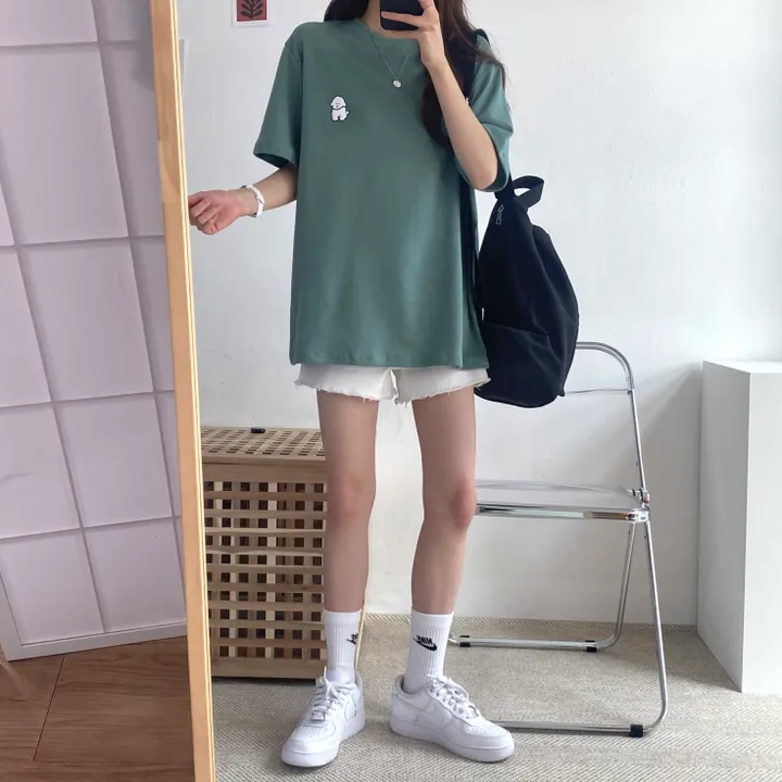 [묶음 할인/꾸안꾸] 귀여운 흰둥이 패치 반팔티 5color 상세 이미지 28