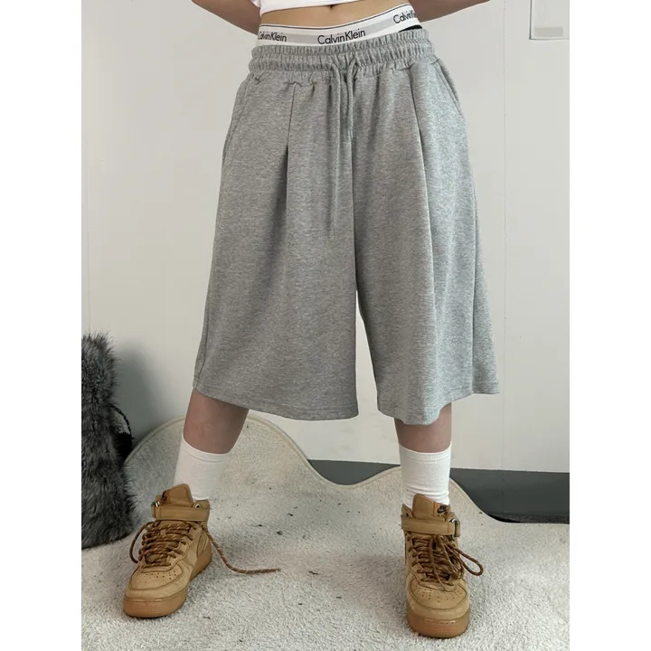 [UNISEX/기획특가/2size!]원턱 라인 루즈 와이드 버뮤다 트레이닝 하프 팬츠(5color) 상세 이미지 12