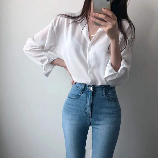 (Made/색감굿-핏예쁜) 촤르르 쉬폰 찰랑 데일리 셔츠 상세 이미지 9