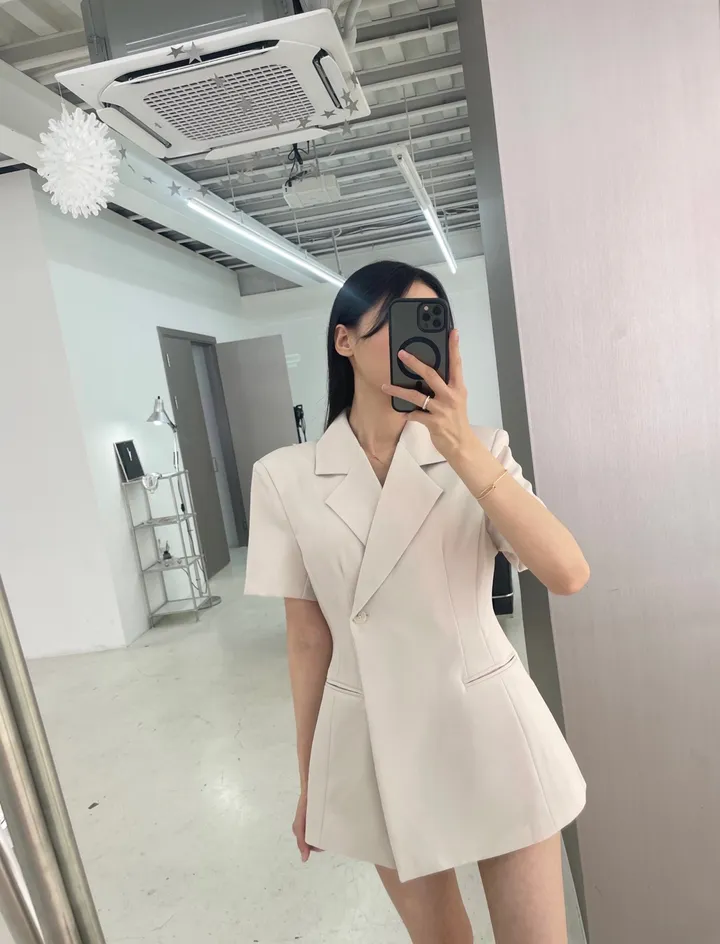 [무조건‼️/여름하객룩/체형보정] 반팔 랩 라인 자켓 3color 상세 이미지 25