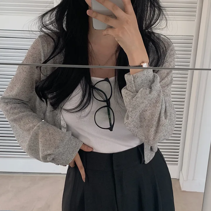 [햇빛차단☀️/블랙 당일출고!] 자체제작 #크치Made 순애 린넨 세미 크롭 볼레로 여름가디건 - cd (장마룩,워터밤,흠뻑쇼 필수템) 상세 이미지 12