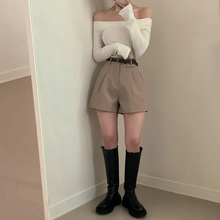 [데일리/벨트SET] 코지 원핀턱 벨트 슬랙스 숏팬츠 상세 이미지 28