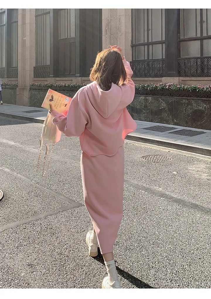 ❣️러블리❣️ 상하의 세트 후드티 치마 간절기 여리여리 귀염핏 여신핏 봄 가을 코디세트 트레이닝세트 트레이닝복 상세 이미지 10