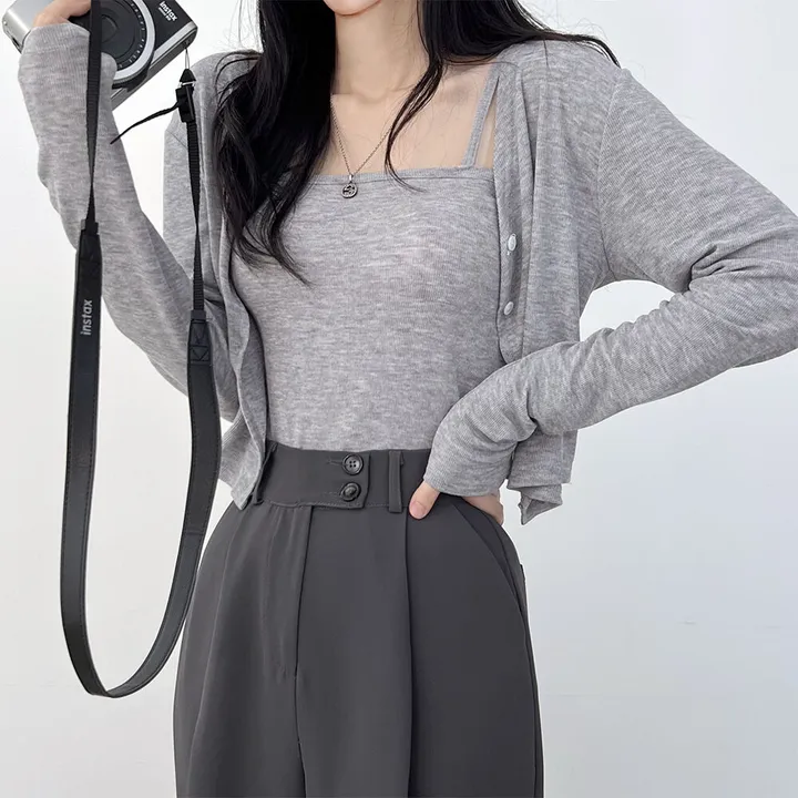 [set] 손등을 덮는 여리함 나시가디건 상세 이미지 7