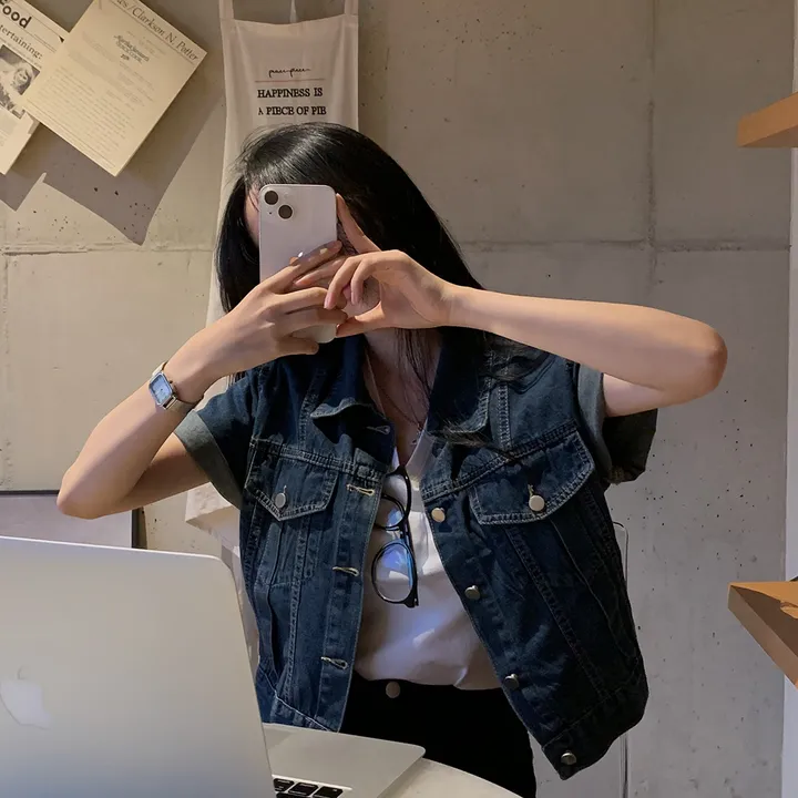[후기극찬!/완전추천✨] 완소 웨이브 썸머 데님 반팔 자켓 청남방 - jk 상세 이미지 23