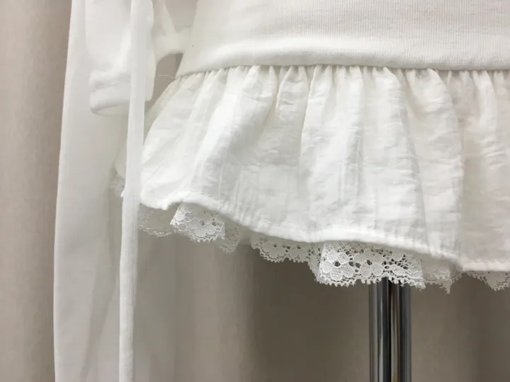 [나시가디건세트] 캉캉 레이스 레이어드 시스루 가디건 세트 (2color) 상세 이미지 5