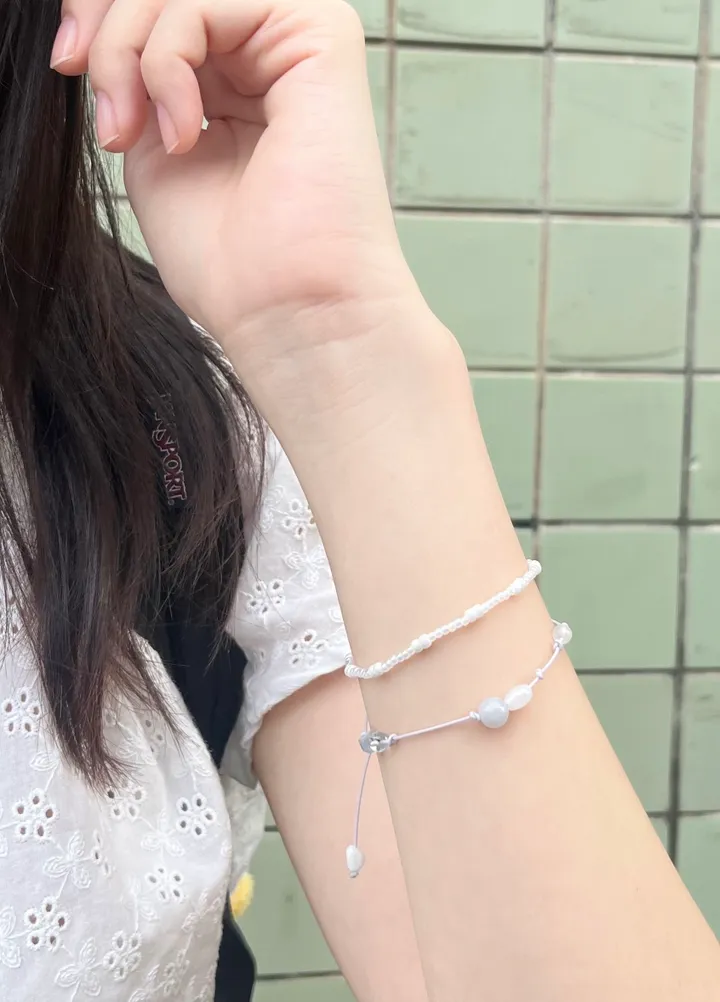 blue lace knotted bracelet 상세 이미지 3
