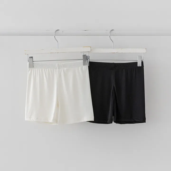 쫀쫀 3부 얇은 스판 속바지 흰색 검정 상세 이미지 3