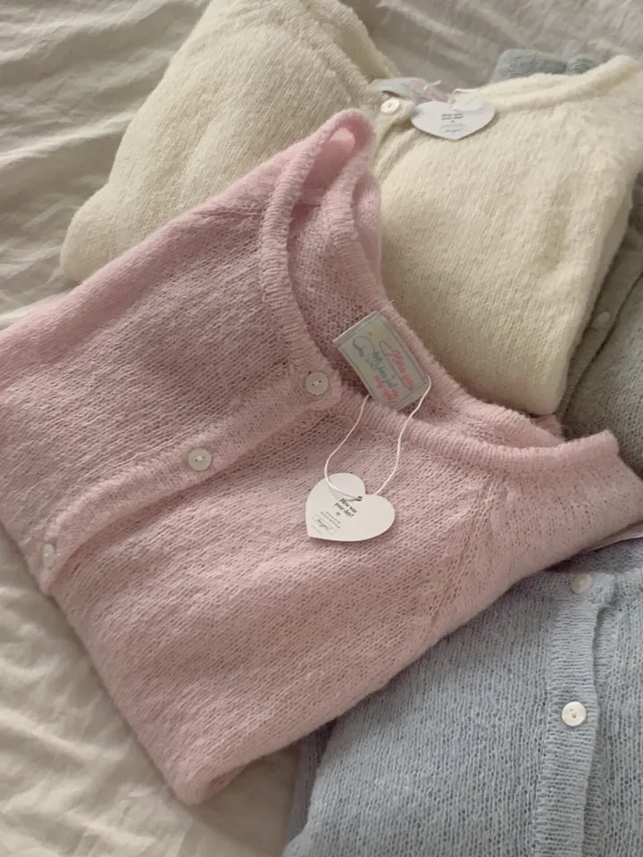 당일/봄가디건🌸 [here you] 퍼지 모헤어 cardigan - 5color (벚꽃룩/울가디건/모헤어니트/나들이룩/봄니트) 상세 이미지 58