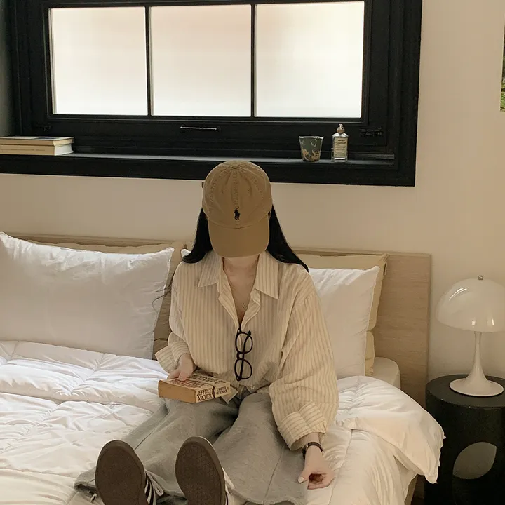 [여름셔츠✨/오버핏!] 버터링 스트라이프 바스락 코튼 레이어드 셔츠 넉넉함보장 빅사이즈 상세 이미지 14