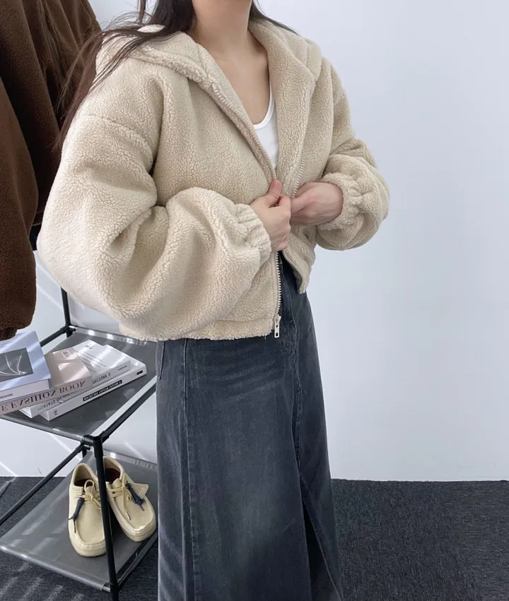 *아방핏후드집업* 뽀글이 후리스 플리스 후드집업 가을 겨울 아우터 집업 오버핏 상세 이미지 51
