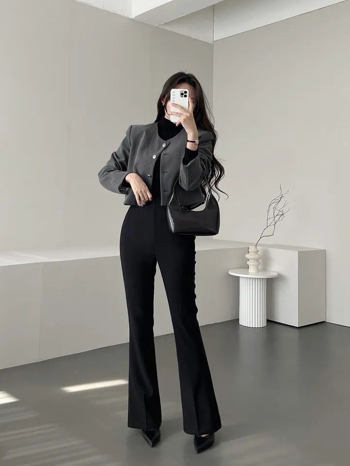[만능코디템/히든밴딩🖤] 가나다란 엣지 3단 기장 오피스룩 쫀쫀 스판 하이웨스트 부츠컷 슬랙스 5color 상세 이미지 22