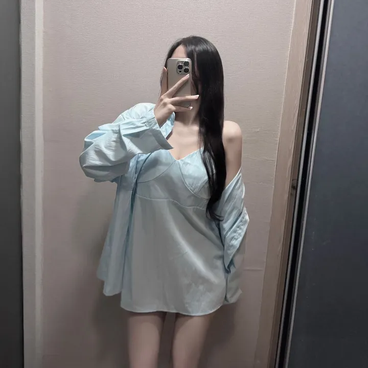 SET💖 뷔스티에 원피스 오버핏 셔츠 투피스 세트 상세 이미지 18