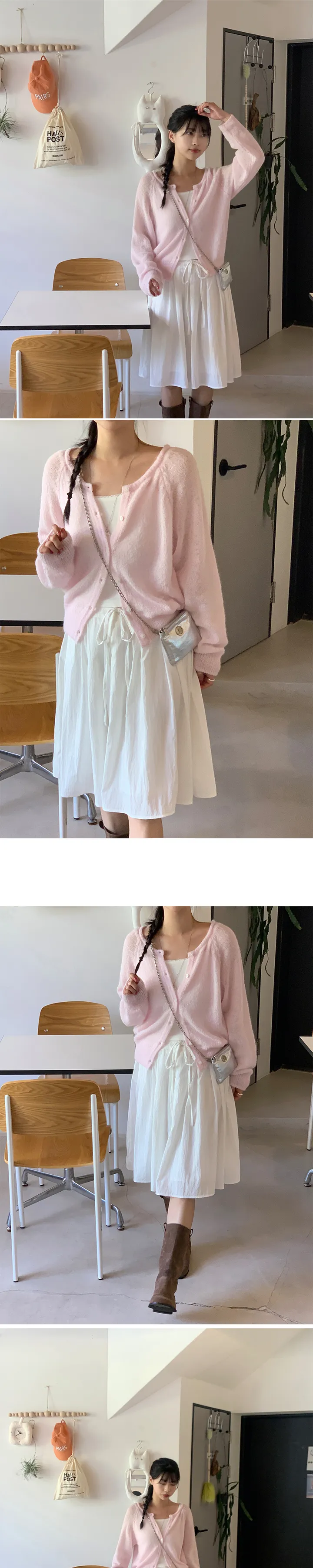당일/봄가디건🌸 [here you] 퍼지 모헤어 cardigan - 5color (벚꽃룩/울가디건/모헤어니트/나들이룩/봄니트) 상세 이미지 8