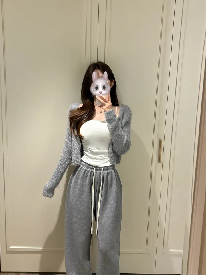 [청순여리/쓱걸치는🩷] 뽀송 앙고라 크롭 니트 가디건 겨울신상 봄가디건 (5color) 상세 이미지 6