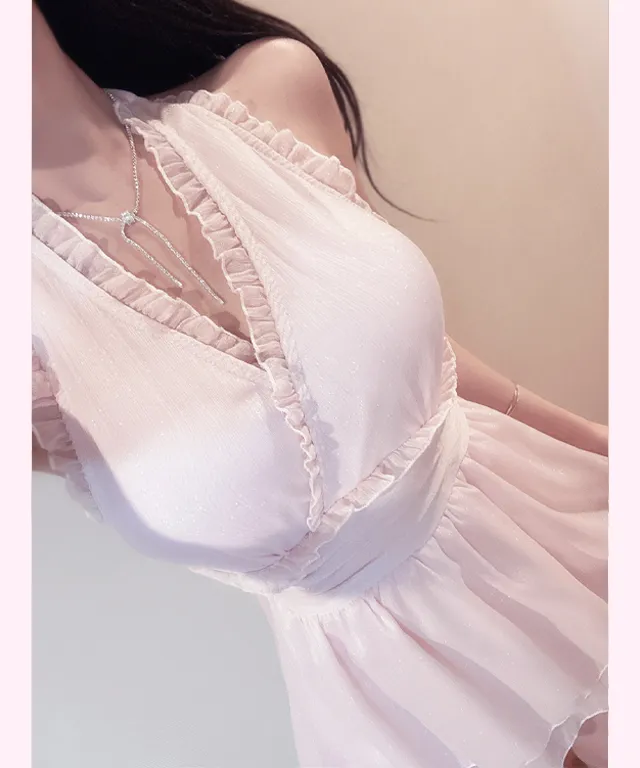 당일출고 [블링 모노키니/발레코어룩] 고퀄* 홀터넥 리본 홀터비키니 원피스 수영복 비치웨어 상세 이미지 1