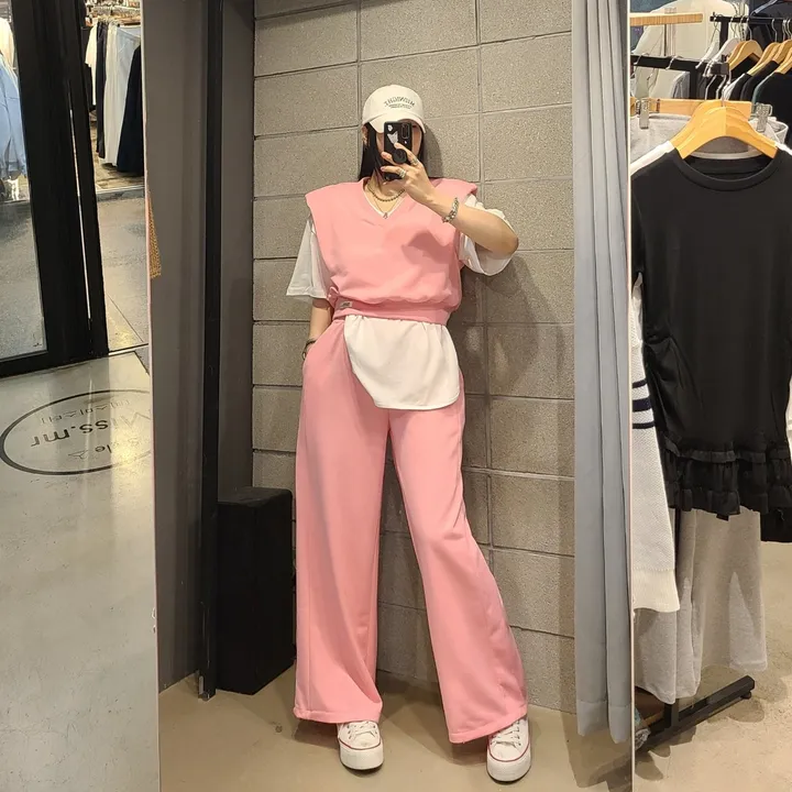패드 브이넥조끼 와이드 세트 상세 이미지 2
