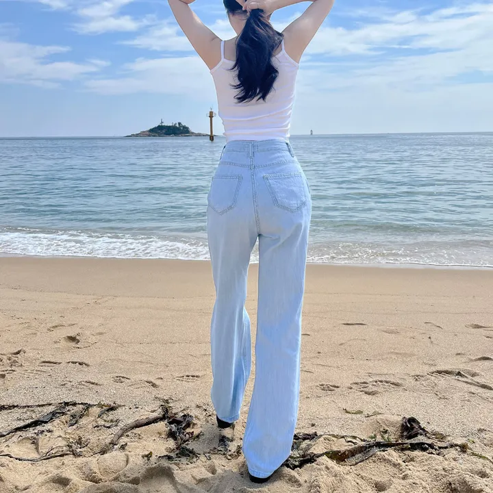 [자체제작/허리쏘옥/기본,롱ver] 후들후들 얇은 썸머 연청 와이드 데님 여름 청바지 롱팬츠 상세 이미지 55