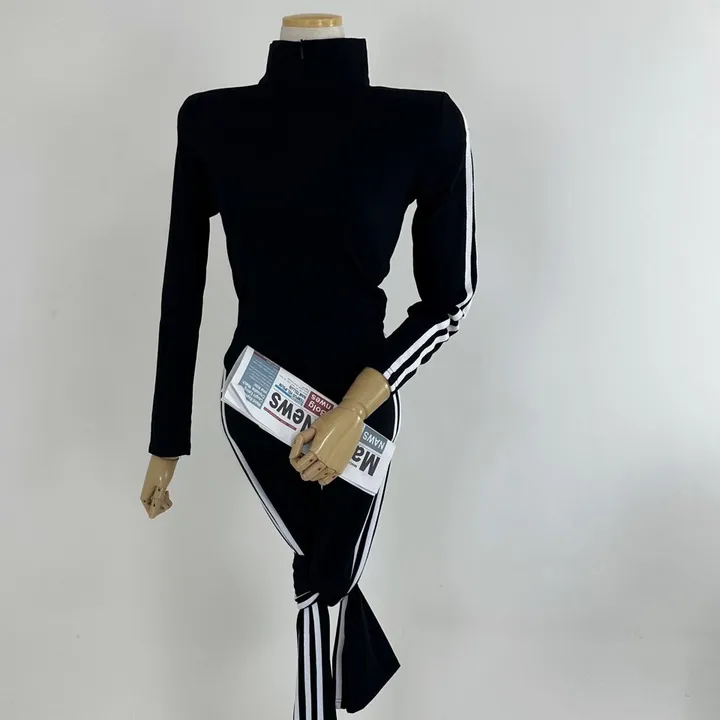 [최저가/몸매보정/데일리/운동/헬스/필라테스/코디추천] 하이 쫀쫀 스판 삼선 배색 트랙 라인 부츠컷 밴딩 레깅스 (2COLOR) 상세 이미지 27
