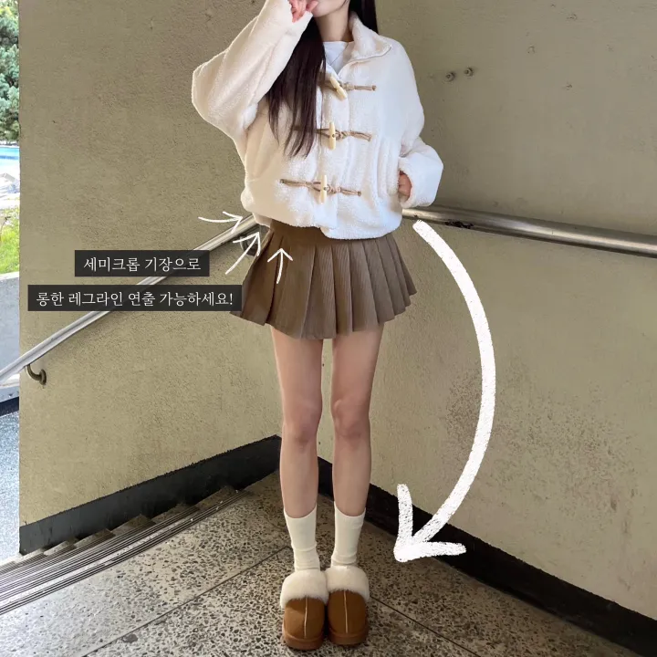 🚀당일출고🚀[뽀글이/누빔🔥/왕따뜻!/떡볶이/크롭]떡볶이뽀글이 떡볶이점퍼 누빔점퍼 떡볶이숏코트 뽀글이자켓 양털자켓 크롭아우터 상세 이미지 5