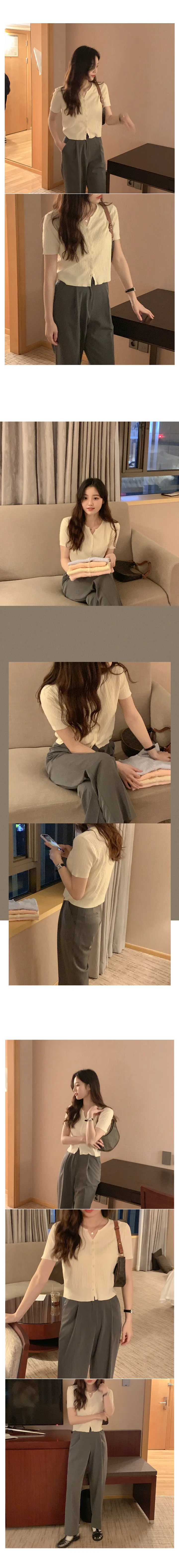 [기획]폰트 케이블 반팔 니트 가디건 (5color) 상세 이미지 14