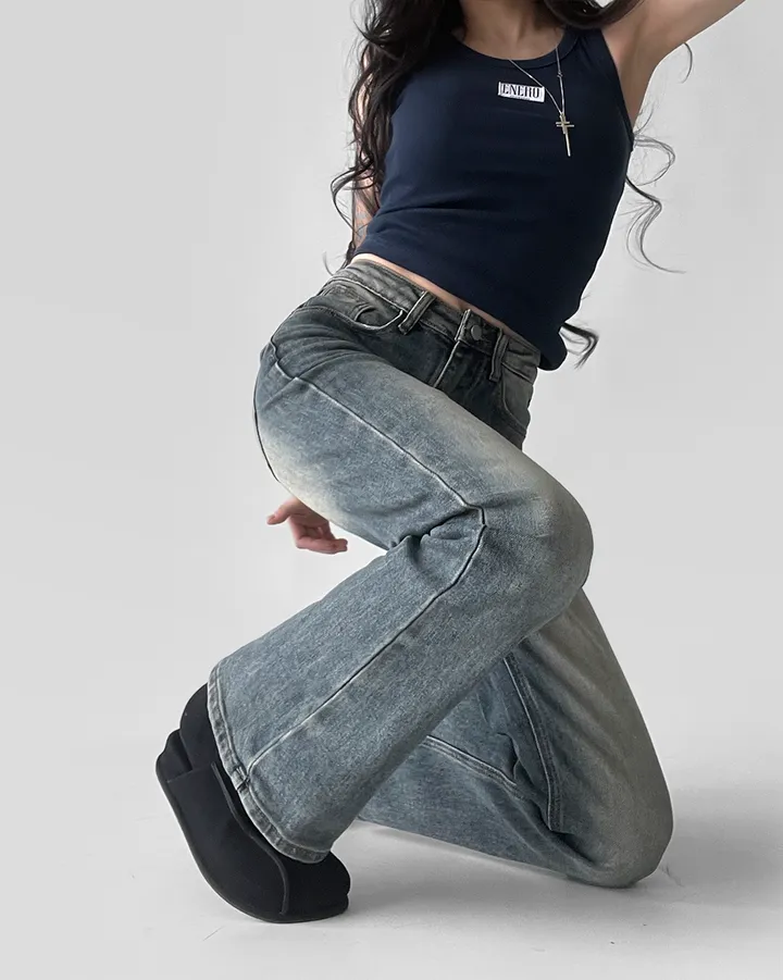 [~XL/2기장] 보헤미안 포켓걸 인어핏 S라인 워싱 부츠컷 데님 팬츠 바지 상세 이미지 43
