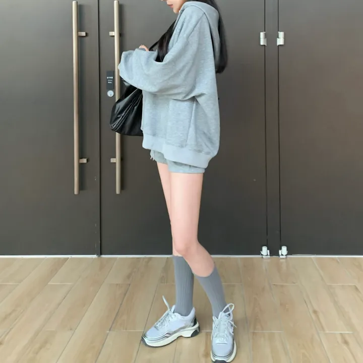 *단독제작/당일* [여름밤에도🕶/힙커버] 빅포켓 오버핏 후드티 + 반바지 set 셋업 투피스 아방핏 루즈핏 하의실종 상세 이미지 22