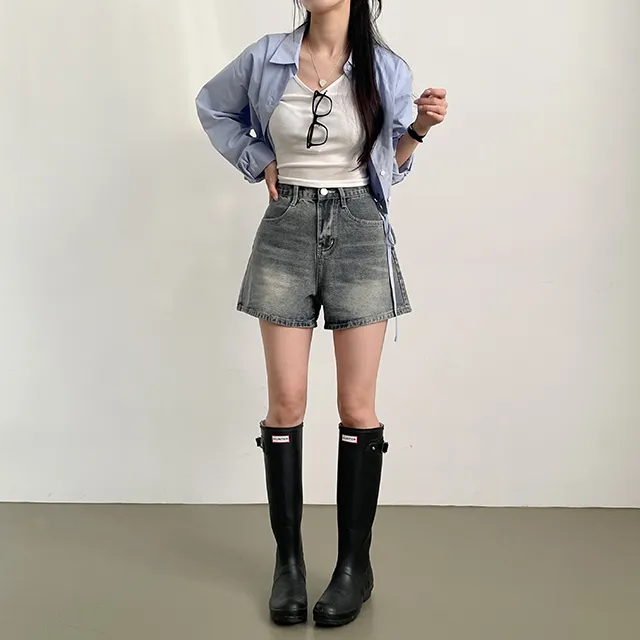 [컬러추가!/~2XL까지/made] 핏극찬, 시그니처 빈티지 데님숏팬츠 청반바지 4color 상세 이미지 16