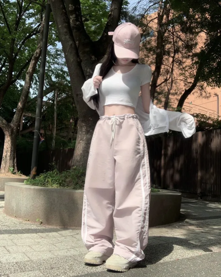 로우라이즈 가능! 나일론 두줄 바스랑 여름데일리 트레이닝팬츠pt -4col 상세 이미지 8