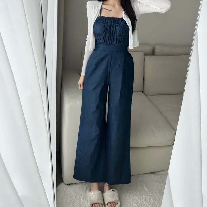 *스판쭉쭉* 밴딩 데님 점프슈트 상세 이미지 19