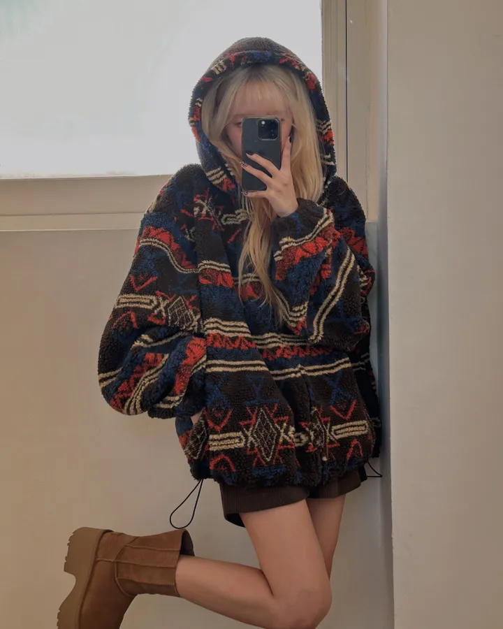 [영상있음!/고퀄🧶]베어 아방 오버핏 덤블 후드 집업 상세 이미지 2