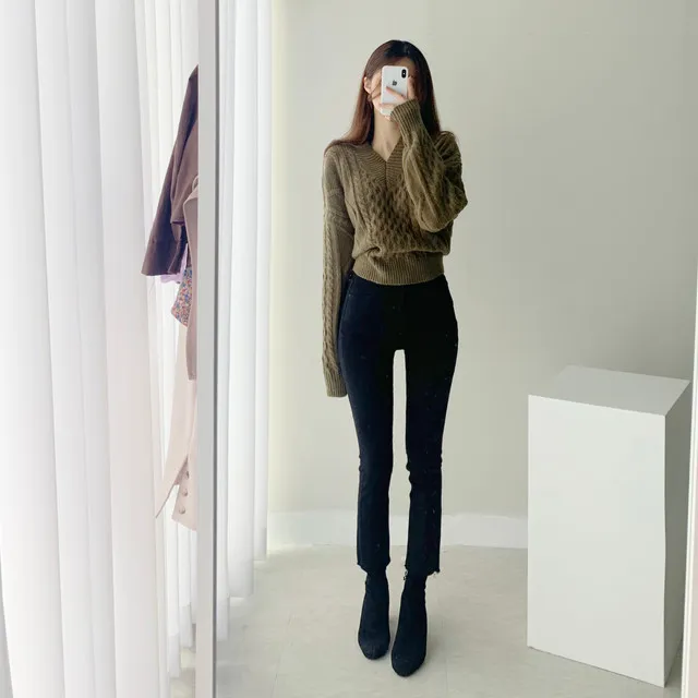 [빠른배송/1만장돌파] 스판굿 반하이 8부 일자 팬츠 면바지 화이트 블랙 베이지 상세 이미지 3