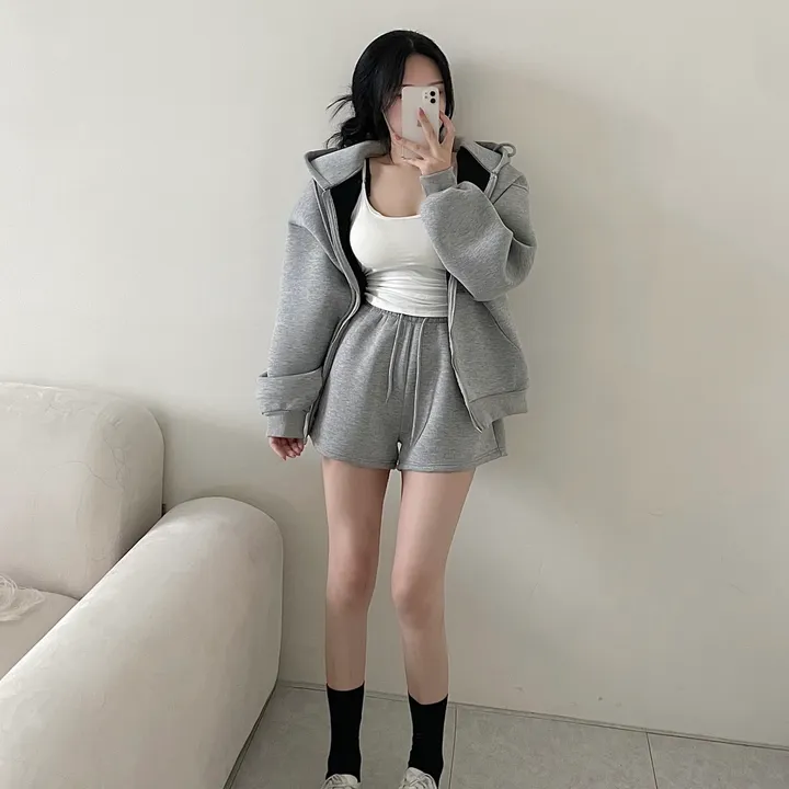 [완강추🩶/도톰고퀄] 쿠션 네오프랜 후드집업 + 반바지 set 상세 이미지 7