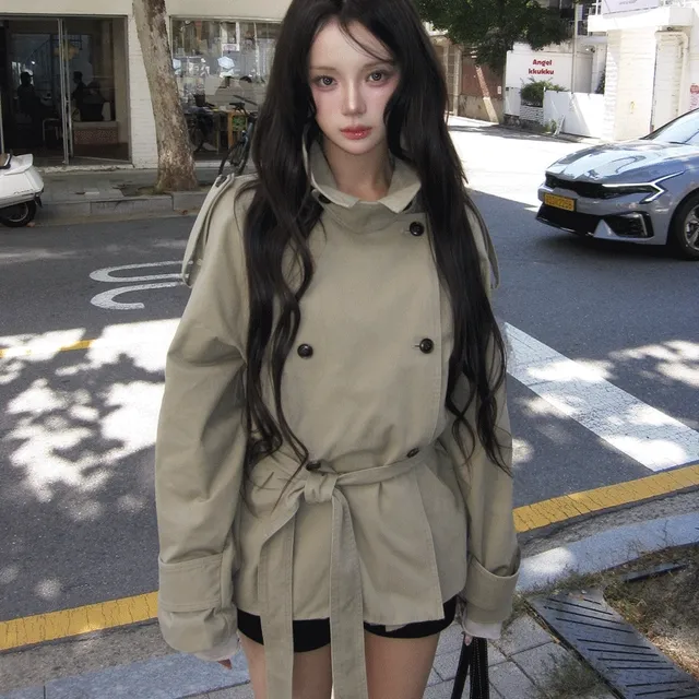 MOMU기획 [트렌치정석🖤/3가지스타일링] 하이넥 비조 하프 트렌치 코트 -3color