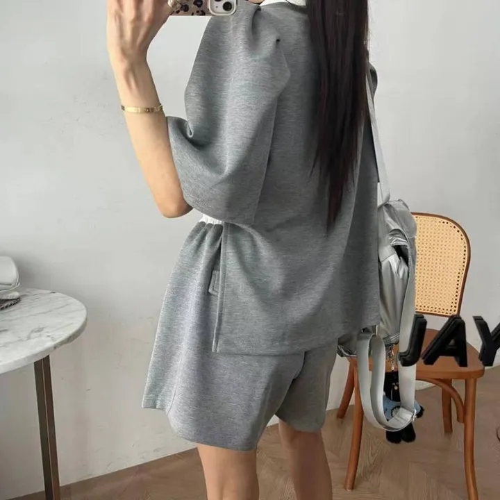 [세트가격/팔뚝커버] 어깨 퍼프 화이트 카라 포인트 트레이닝 셋업 상세 이미지 9