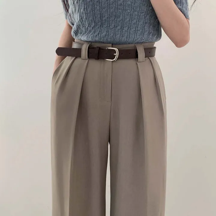 [영상인증✨/벨트set]보정이 필요없는, 차르르 일자 와이드핏의 정석 슬랙스 벨트set팬츠 - 5color 상세 이미지 80