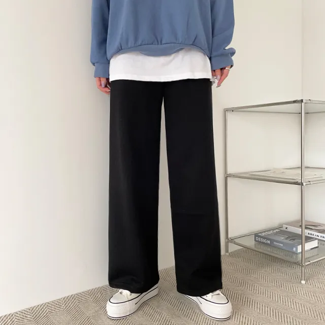 (키작녀,베이직,키큰녀) (기모선택가능!) 포시즌 밴딩와이드팬츠 트레이닝팬츠 4color 상세 이미지 30