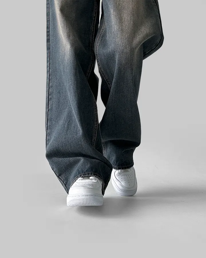 [3기장/~3XL] 스모크 워싱 와이드 정핏 일자 캐쥬얼 데일리 데님 팬츠 바지 상세 이미지 28