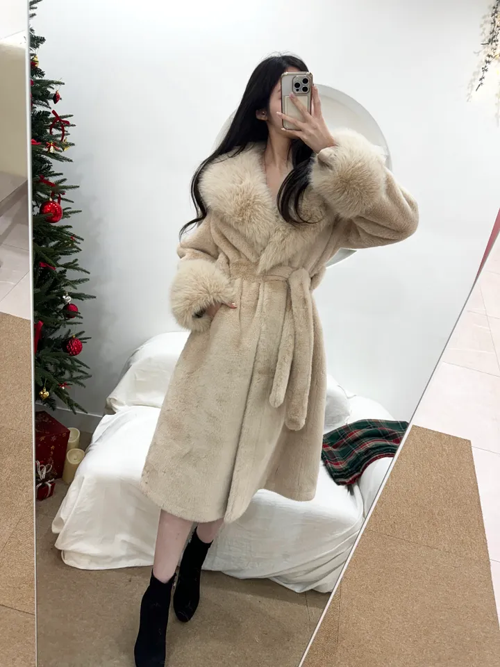 *오늘출발🚚!*[백화점납품🤎!/모델강추] 크렘므 숄카라 밍크퍼 벨트 롱코트 페이크퍼코트 에코퍼코트 앙고라코트 퍼자켓 퍼롱코트 퍼점퍼 밍크퍼자켓 폭스퍼코트 양털자켓 무스탕 숄코트 상세 이미지 19