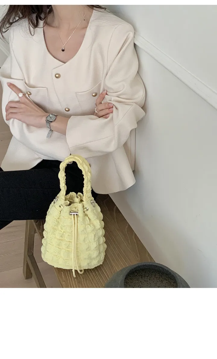 [당일발송] 가벼운 셔링 미니백 슈렌 버킷백 토트백 미니 데일리 가방 체인 크로스백 M822637 상세 이미지 9