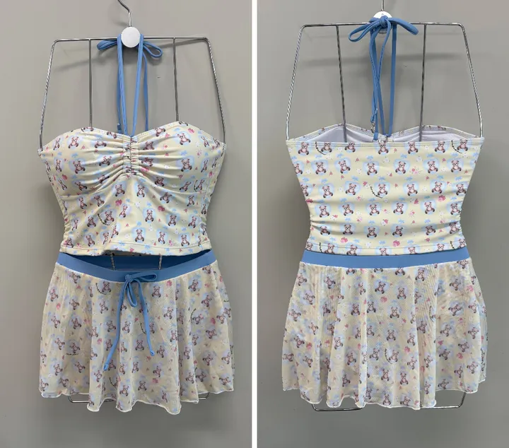 [당일출고/M-XL]홀터넥 커버업 치마 하이웨스트 비키니 베어 휴양지 수영복 상세 이미지 16