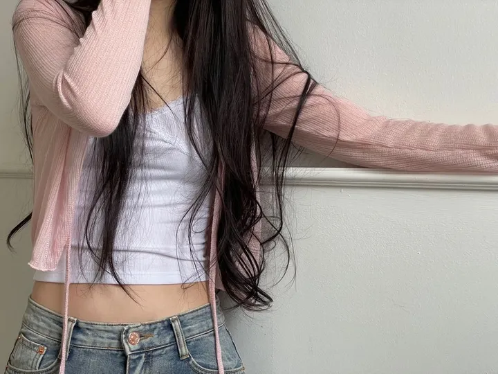 6color 루니 여리핏 리본 시스루 롱슬리브 가디건 상세 이미지 29