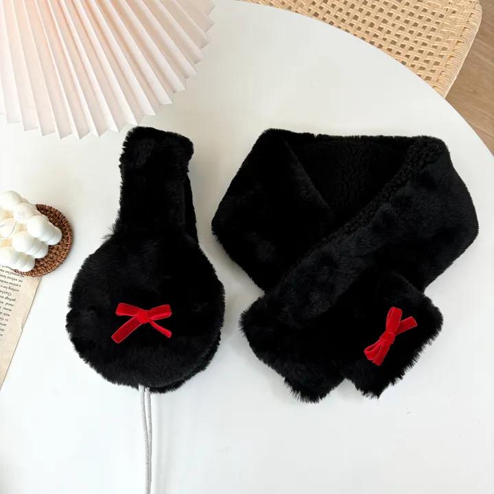 얼굴작아보여요🐑자체제작 스키장 모자 썰매장 양면착용 3컬러 귀도리 목도리 세트 머플러 귀마개 빅사이즈 겨울 포근 몽글몽글/ 상세 이미지 35