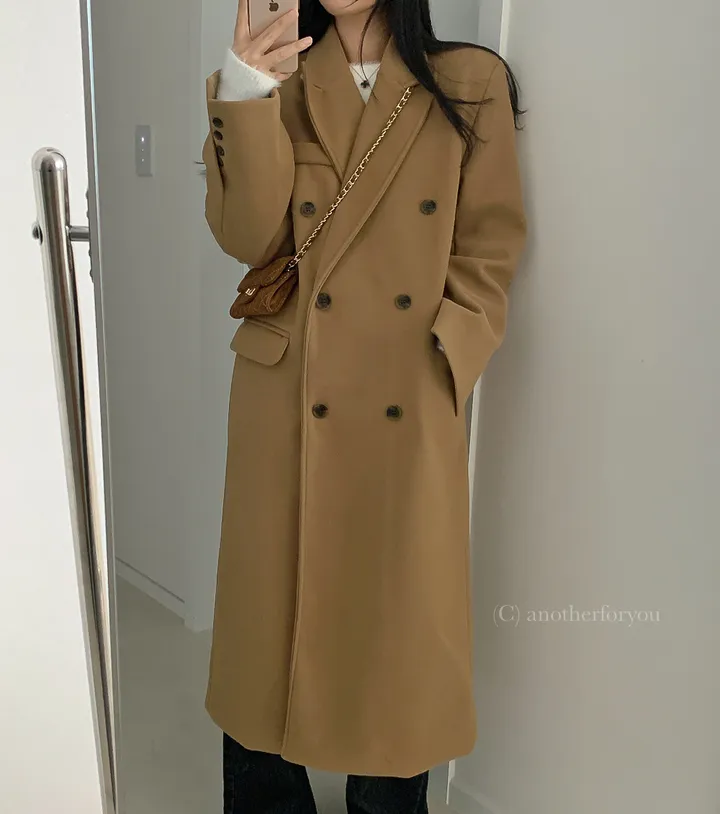 클래식 울 테일러드 더블 롱 코트 2col : 어나더포유 상세 이미지 15