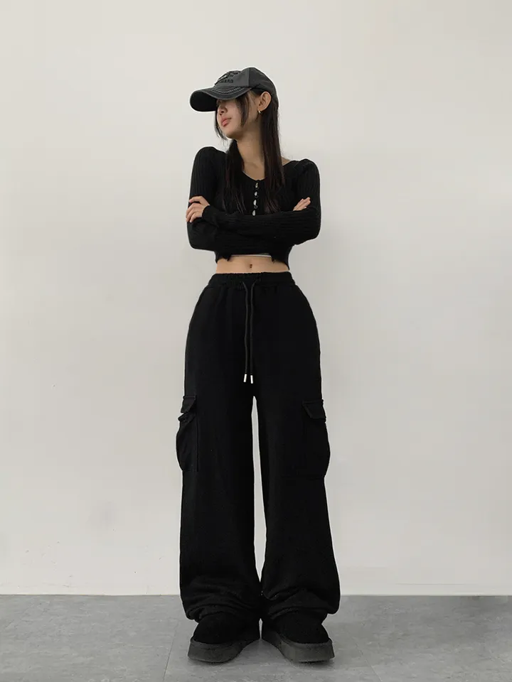 ✨줍줍SALE/마지막수량!!✨[기본,롱기장/가격찐!! 도톰한 쭈리원단 *스트링조절* 데일리 와이드 트레이닝팬츠] 이단쭈리카고스트링팬츠 상세 이미지 45